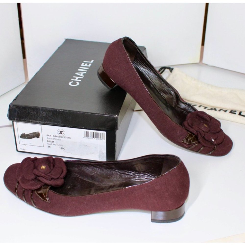 CHANEL Flower Ballerina Ballet Flats sz 38 (US 8)